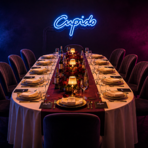 Kom per 10 personen genieten van een heerlijk diner met aansluitend de voorstelling CUPIDO.