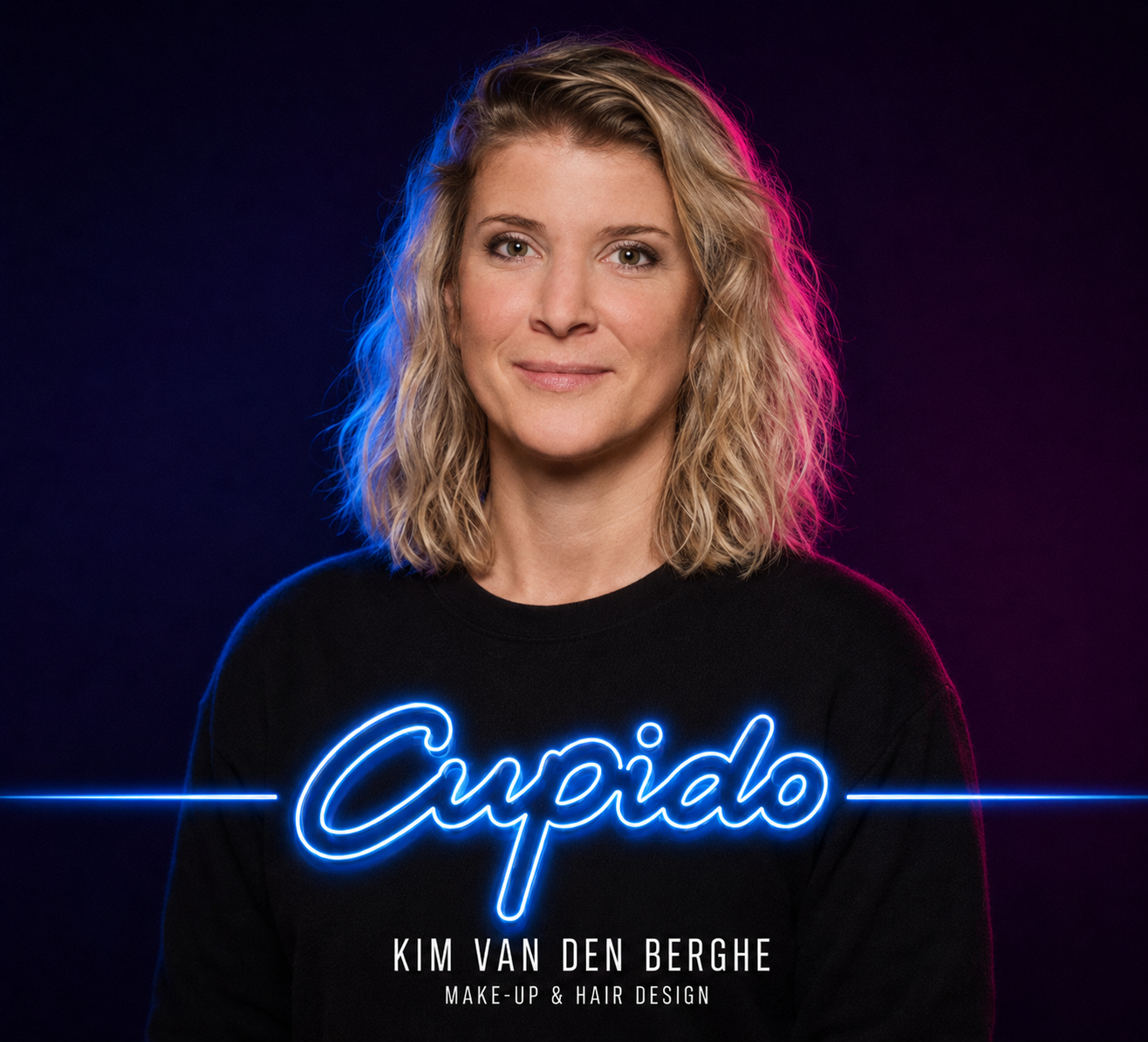Kim Van Den Berghe doet make-up en haarontwerp. Ze ontwerpt de pruiken en bepaalt zo mee de look and feel van CUPIDO - de nieuwe feelgood musical.